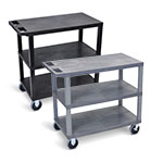 Luxor 32" x 18" Cart - Three Flat Shelves with 5" Casters - EC222HD (2 Colors Available) ET10500