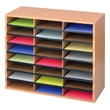 Safco Wood/Corrugated Literature Organizer, 24 Compartment 9402MO (Medium Oak) ES3828