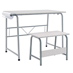 Studio Designs 2 Piece Project Center Includes Art Table With Paper Roll And Bench - Gray and Spatter Gray - 55128 ET11188