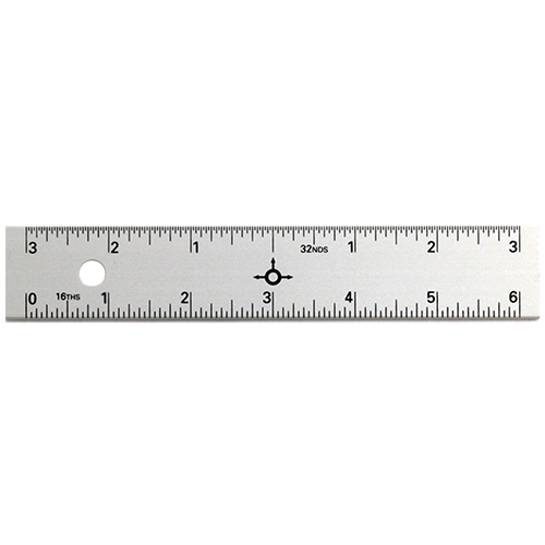 Alumicolor - 6&quot; Straight Edge Aluminum Ruler with Center-Finding Back - (2 Colors Available) - Promo