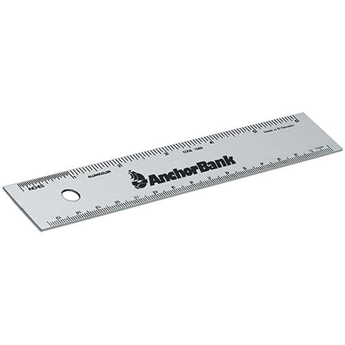 Alumicolor - 6&quot; Straight Edge Aluminum Ruler with Center-Finding Back - (2 Colors Available) - Promo