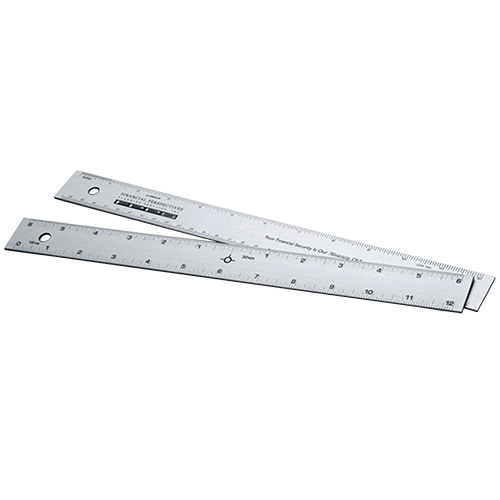  Alumicolor - 12&quot; Straight Edge Aluminum Ruler with Center-Finding Back - (3 Colors Available) - Promo