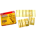 CH Hanson 77-Pieces "SINGLE LETTER AND NUMBER" Interlocking Brass Stencil Set - (7 Sizes Available) ET15008