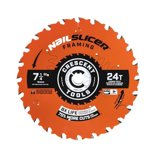 Crescent Tools 7-1/4&quot; x 24-Tooth NailSlicer Framing Circular Saw Blade, 5-Pack - CSBFR-724