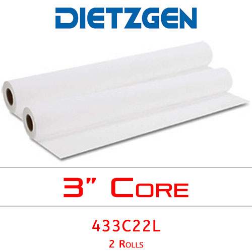Dietzgen Laser Printer &amp; Copier Recycled Bond Paper, 20 lb, 22" x 500' (2 Rolls) 433C22L