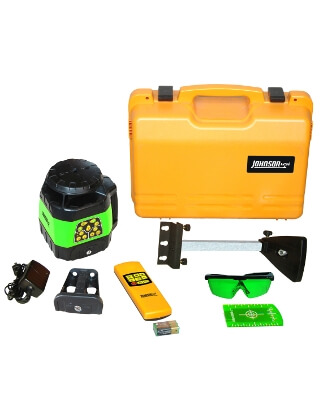 Johnson Level Electronic Self-Leveling Horizontal &amp; Vertical Rotary Laser Kit with GreenBrite Technology - 40-6544 ES5067