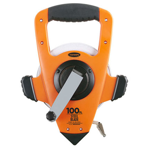 Keson NRS Series 100&#39; Steel Blade Measuring Tape with Speed Rewind (2 Models Available)