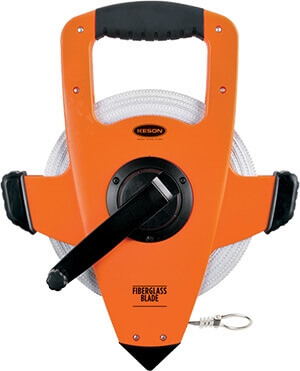 Keson OTRS Series 100' Two-Sided Fiberglass Blade Measuring Tape with Speed Rewind OTRS1810100E