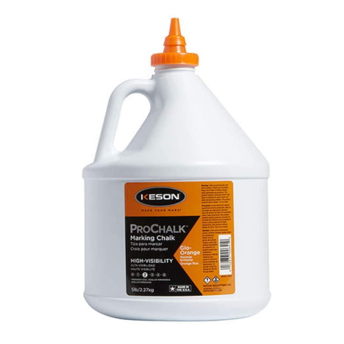 Keson 5 lbs ProChalk High-Visibility Marking Chalk - Case of 4 - Glo-Orange - 105GO