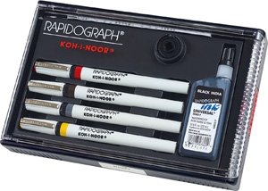 Koh-I-Noor Rapidograph Technical 4 Pen Set 3165SP4
