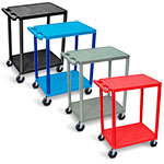 Luxor Utility Cart - 2 Shelves Structural Foam Plastic - HE32 (4 Colors Available) ES4592
