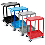 Luxor Flat-Top and Tub-Bottom Shelf Cart - STC21 (4 Colors Available) ES4597