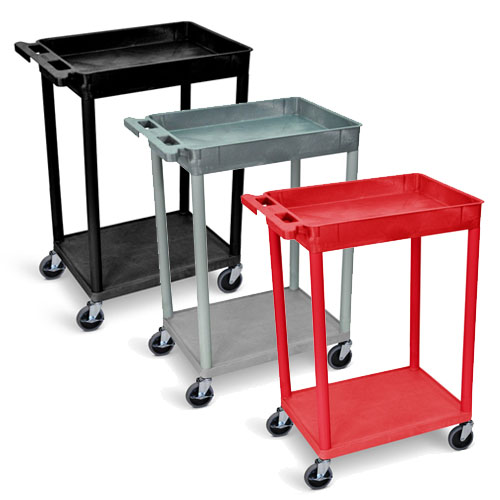 Luxor Top Tub and Bottom Flat Shelf Cart - STC12 (3 Colors Available)