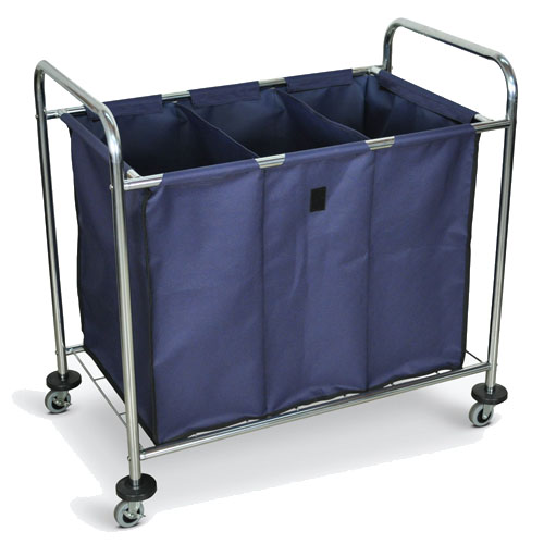 Luxor Industrial Laundry Cart - Divided Canvas Bag - HL15