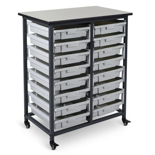 Luxor MBS-DR-16S - Mobile Bin Storage Unit - 16 Small Drawers ES7440