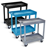 Luxor 32" x 18" Tub Cart - Two Shelves with 5" Casters - EC11HD (3 Colors Available) ES7446