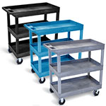 Luxor 32" x 18" Tub Cart - Three Shelves with 5" Casters - EC111HD (3 Colors Available) ES7447