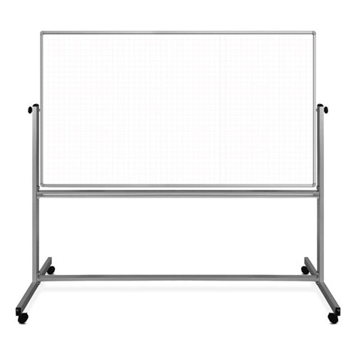  Luxor 72” x 40” Mobile Magnetic Double-Sided Ghost Grid Whiteboard - MB7240LB