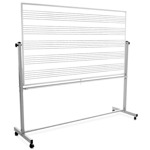  Luxor 72&quot;W x 48&quot;H Mobile Double Sided Music Whiteboard - MB7248MM