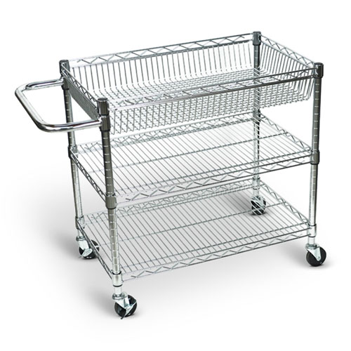  Luxor Large Wire Tub Cart - Three Shelves - LICWT2918