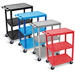 Luxor Flat Shelf Cart - Three Shelves - STC222 (4 Colors Available) ET10460