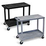 Luxor 32" x 18" Cart - One Tub/One Flat Shelves with 5" Casters - EC21 (2 Colors Available) ET10476