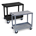 Luxor 32" x 18" Cart - One Tub/One Flat Shelves with 5" Casters - EC21HD ET10494