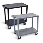 Luxor 32" x 18" Cart - Two Flat Shelves with 5" Casters - EC22HD (2 Colors Available) ET10501