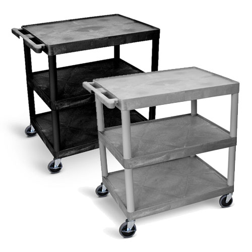  Luxor Utility Cart - Three Shelves Structural Foam Plastic - HE33 (2 Colors Available)