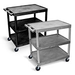 Luxor Utility Cart - Three Shelves Structural Foam Plastic - HE33 (2 Colors Available) ET10502