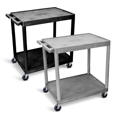  Luxor Utility Cart - Two Shelves Structural Foam Plastic - HE38 (2 Colors Available)