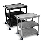 Luxor Utility Cart - 3 Shelves Structural Foam Plastic - HE40 (2 Colors Available) ET10504