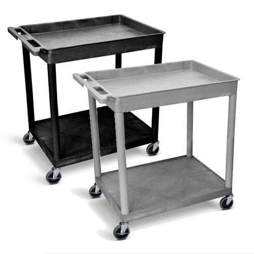  Luxor Large Top Tub and Flat Bottom Shelf Cart - TC12 (2 Colors Available)