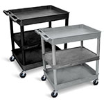 Luxor Large Tub Top/Bottom and Flat Middle Shelf Cart - TC121 (2 Colors Available) ET10516