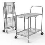 Luxor Two-Shelf Collapsible Wire Utility Cart - WSCC-2 ET10524