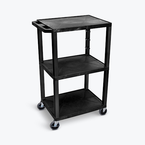 Luxor 42&quot;H 3-Shelf Utility Cart - Electric - (11 Options Available) 