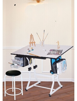 Martin Universal Design Martin Ashley Creative White Hobby Table with Stool U-DS92ST ES3861