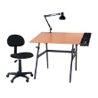 Martin Universal Design Martin Berkeley 4-pc Combo Black w/ Cherry wood Top, Tray Lamp and Desk Chair 4-pc Combo U-DS14042BW ES3877
