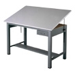 Mayline Economy Ranger Steel Four-Post Drafting Table with Tool Drawer