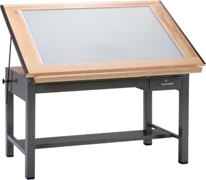 Mayline Ranger Steel Four-Post Light Table, 48" W x 37.5" D 7734BLT