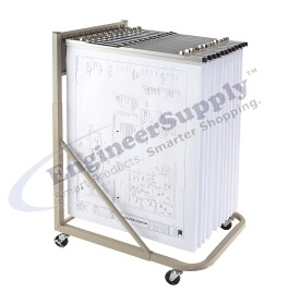 Premium Brand Rolling Blueprint Stand MR1218 Bundle (includes Dozen 24" Clamps) ES2851