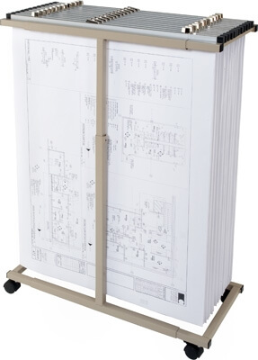 Premium Brand Mobile Plan Center Blueprint Rack MV1236 Bundle (includes Dozen 36" Clamps)