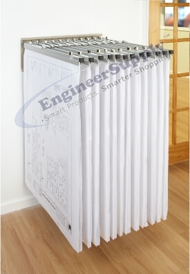 Premium Brand Blueprint Pivot Wall Rack WR1236 Bundle (includes Dozen 36" Clamps)