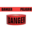 Presco Standard Red 2 mil DANGER/PELIGRO Barricade Tape 3" x 1000' - B3102R174 (Case of 8 Rolls) ES9624