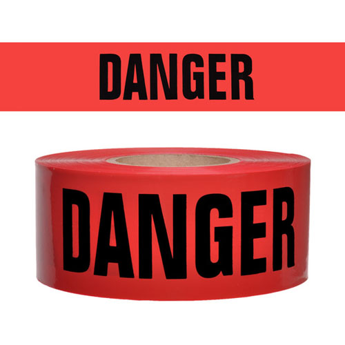 Presco Standard Red 2 mil DANGER Barricade Tape 3 x 1000 - B3102R21 (Case of 8 Rolls)