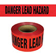 Presco Standard Red 2 mil DANGER LEAD HAZARD Barricade Tape 3" x 1000' - B3102R671 (Case of 8 Rolls) ES9626