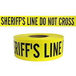 Presco Standard Yellow 2.5 mil SHERIFFS LINE DO NOT CROSS Barricade Tape 3" x 1000' - B31022Y14 (Case of 8 Rolls) ES9812