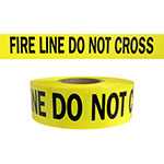 Presco Standard Yellow 2.5 mil FIRE LINE DO NOT CROSS Barricade Tape 3" x 1000' - B31022Y15 (Case of 8 Rolls) ES9813
