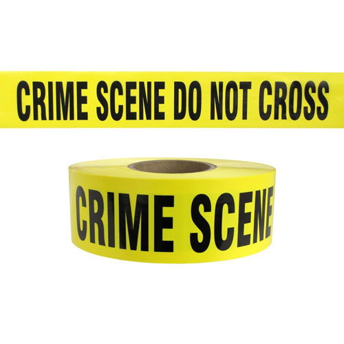  Presco Standard Yellow 2.5 mil CRIME SCENE DO NOT CROSS Barricade Tape 3&quot; x 1000&#39; - B31022Y49 (Case of 8 Rolls)