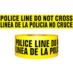 Presco Standard Yellow 2.5 mil POLICE LINE DO NOT CROSS (Bilingual) Barricade Tape 3" x 1000' - B31022Y91 (Case of 8 Rolls) ES9816